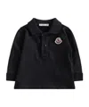 Moncler Tricolour-trimmed Long-sleeve Polo Shirt In Blue