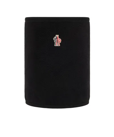 Moncler Tricolour-trimmed Neck Warmer In Black