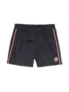 Moncler Logo Nylon Swim Shorts In Blue