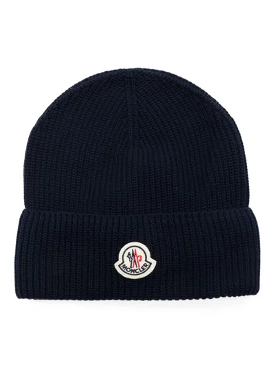 Moncler Tricot Beanie In Blue