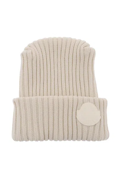 Moncler Tricot Beanie Hat In Neutral