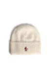 Moncler Tricot Beanie In Alpaca And Ivory Wool In Neutral