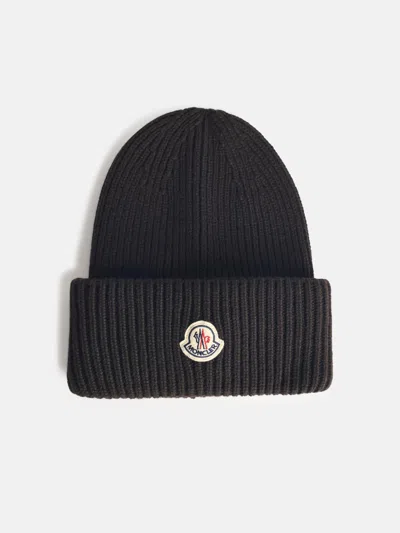 Moncler Tricot' Beanie In Virgin Wool And Brown Cashmere