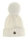 Moncler Tricot Hats White In Beige