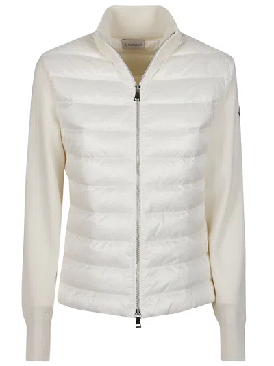 Moncler Tricot Cardigan In Bianco
