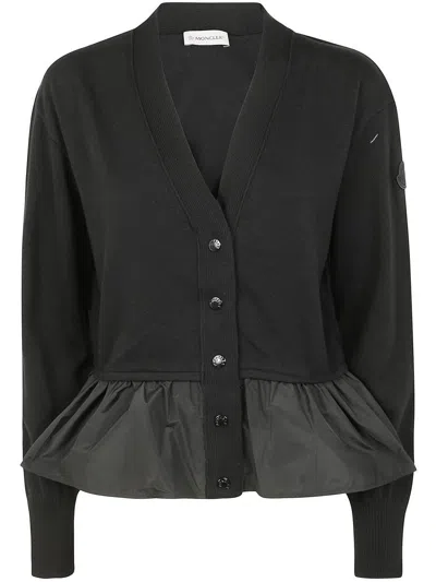 Moncler Tricot Cardigan In Black