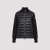 Moncler Women Nylon Down Jacket With Virgin Wool Inserts In Black