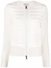 Moncler Quilted Zipped Cardigan In Multicolour