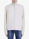 Moncler Bi-material Jacket In Cream