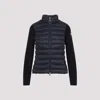 Moncler Black Wool Blend Tricot Jacket In Navy