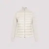 Moncler Quilted Tech Fabric Cardigan Pockets In Neutral