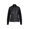 Moncler Black Padded Wool Zip-up Down Jacket In Black