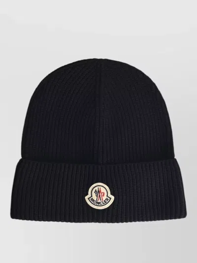 Moncler Tricot Cotton Beanie Hat Folded Cuff