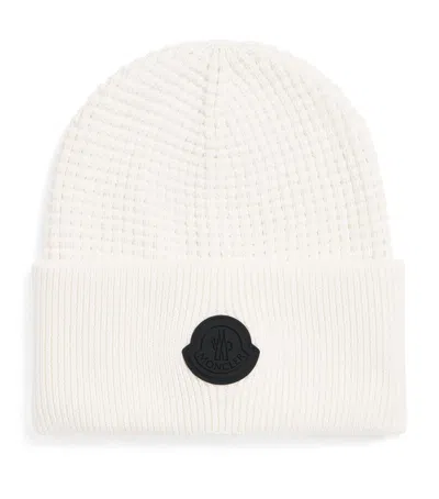 Moncler Tricot Cotton Beanie In White