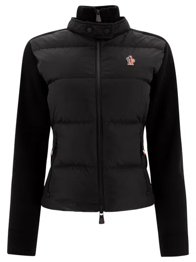 Moncler Tricot Down Jacket Jackets In Black