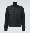 Moncler Mens Black Hybrid Padded Knitted Cardigan In Black