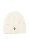 Moncler Tricot Cotton Beanie In White