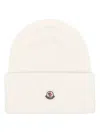 Moncler Wool Beanie Hat In White