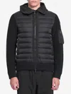 Moncler Mens Black Hybrid Padded Knitted Cardigan Xxl