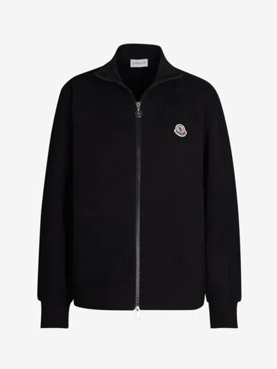 Moncler Tricot Logo Cardigan In Black