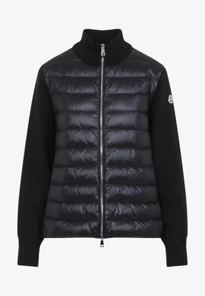 Moncler Tricot Padded Hybrid Jacket In Black