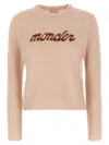 Moncler L And Cashmere Sweater With Logo In Pink
