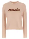 Moncler L And Cashmere Sweater With Logo In Pink