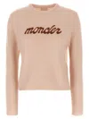 Moncler L And Cashmere Sweater With Logo In Pink