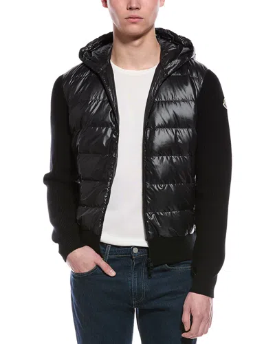 Moncler Tricot Wool Cardigan In Black