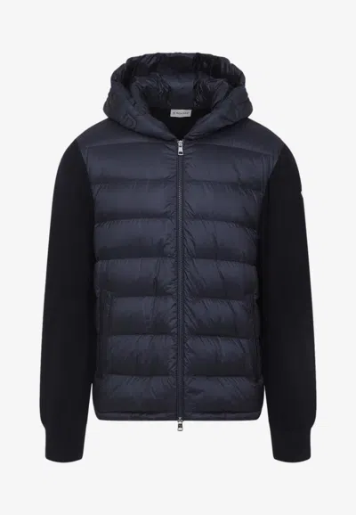 MONCLER TRICOT WOOL-PADDED HOODED CARDIGAN