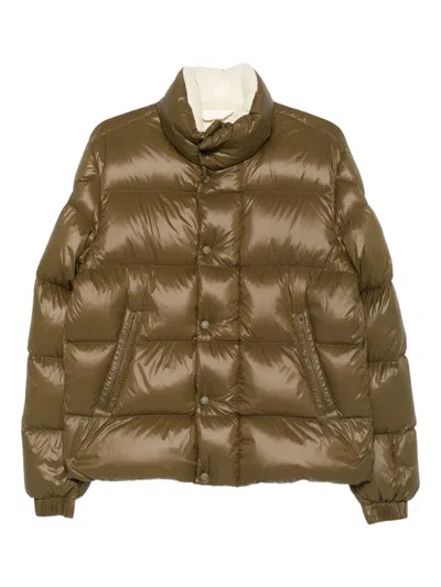 Moncler Tripiti Quilted High-neck Jacket In Green