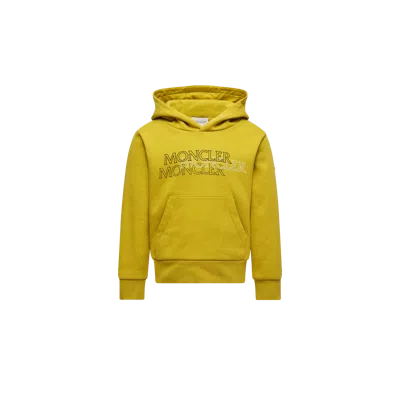 Moncler Kids' Triple Logo Cotton Hoodie, Boys, Yellow, Size: 8y
