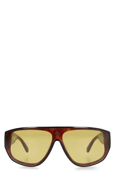 Moncler Tronn Visor Sunglasses In Brown