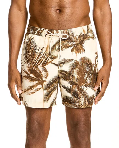 Moncler Tropical Print Swim Shorts In Brown