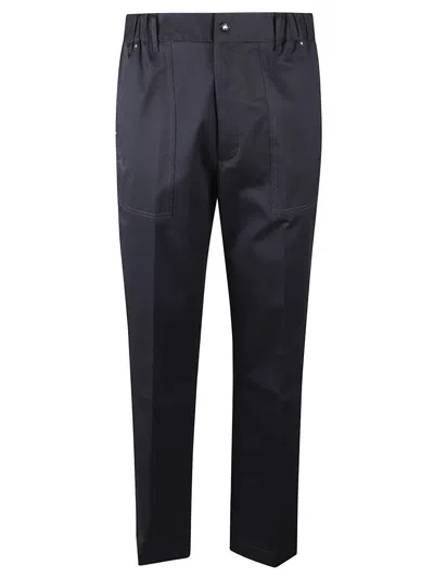 Moncler Cotton Blend Clothing Trousers In Blue