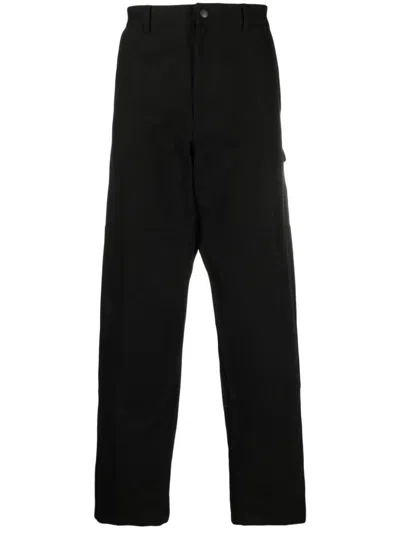 Moncler Cotton Tapered Trousers In Black