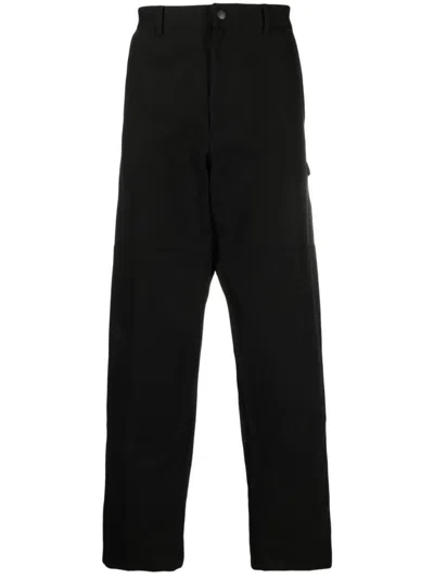 Moncler Logo-embroidered Cotton Track Pants In Black