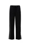 Moncler Satin Track Pants Black In Black