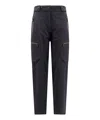 Moncler Grenoble Black Cargo Pants With Adjustable Waist In Stretch Fabric Woman In Black