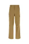 Moncler Beige Solid Cargos Trouser In Brown