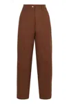 Moncler Trousers In Cotton Gabardine In Brown