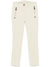 Moncler Seamed Trousers With Side Zipped Pockets In White