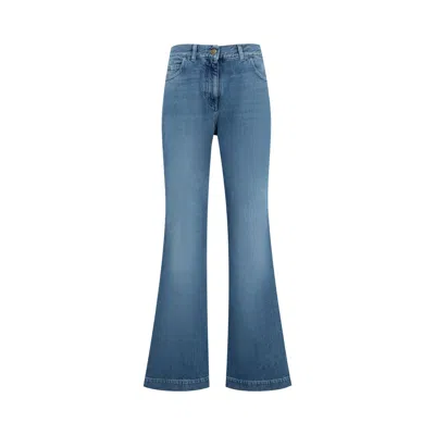 Pre-owned Moncler Trousers 'medium Blue' | Women's Size 42