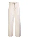 Moncler High Waist Drawstring Trousers In White