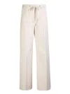 Moncler High Waist Drawstring Trousers In White