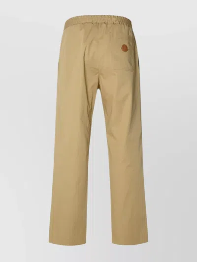Moncler Trousers With Elasticated Waistband And Side Pockets In Neutral