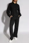 Moncler Trousers With Hem Slits In Navy Blue