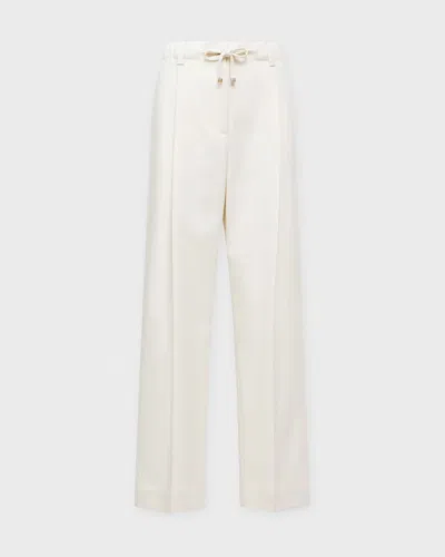 Moncler Trousers Wool Gabardine Tailored In White