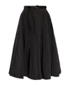 Moncler Flowing Black Maxi Skirt With Belted Waist In Black