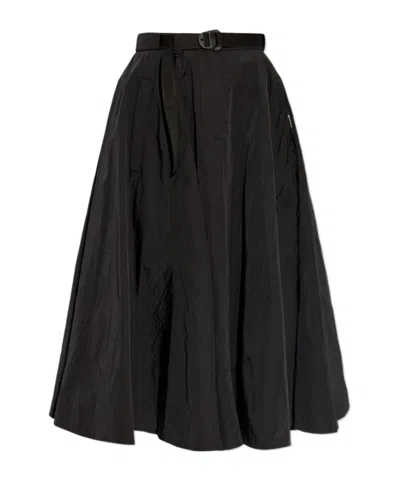 MONCLER MONCLER BELTED FLARED MIDI SKIRT
